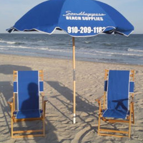 Beach Package C umbrella anchor 2 wood beach Chairs Rental Ocean Isle Sunset Beach NC